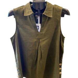 Anne Klein Olive Green Sleeveless Top, NWT